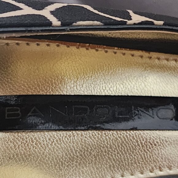 Bandolino Brown Tan Giraffe Print Peep Toe 3" Heel Fabric Dress Pumps Size 6.5M - Picture 15 of 16